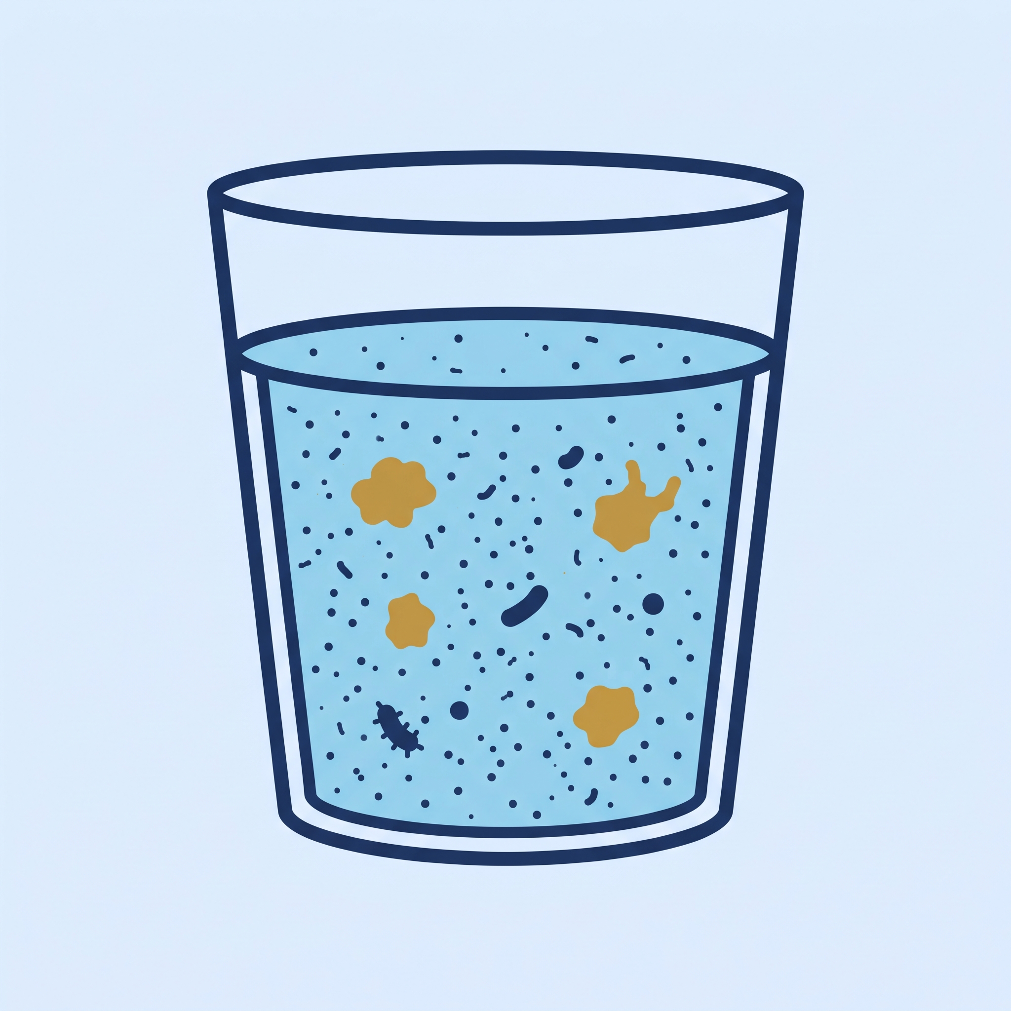 SS(浮遊物質)を表すイラスト。排水の濁り・水質指標を示すアイコン。